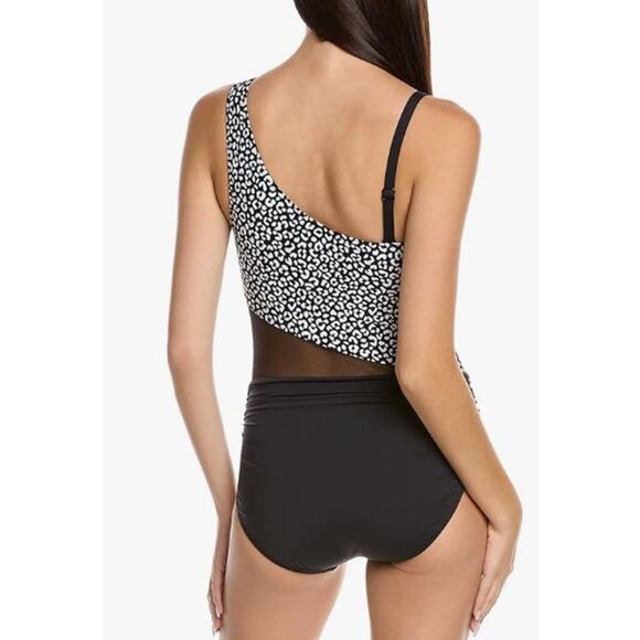CONTOURS COCO REEF Suraya One-Piece Swimsuit Size 8 32C Black White Cheetah NWT - Picture 2 of 14